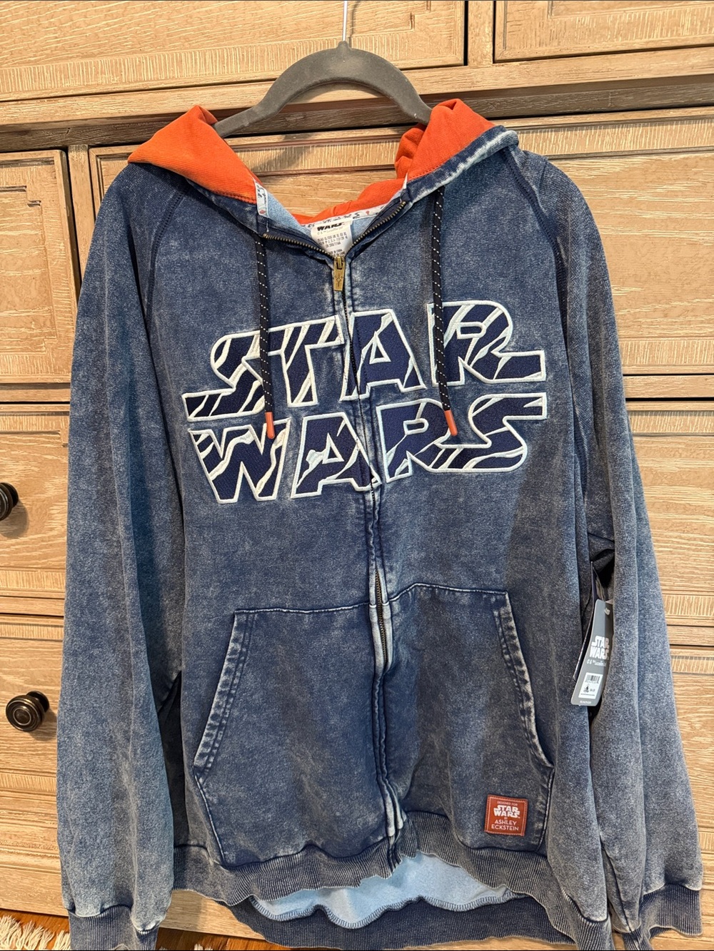 Disney Star Wars Navy Blue & Orange Zip-Up Hoodie